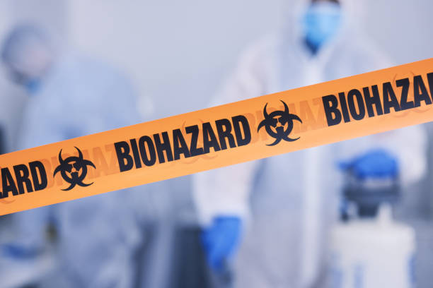 Professional Biohazard technician working in Oark, AR